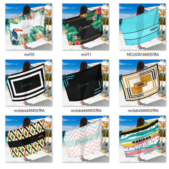 Canga de Praia Escolha a sua imagem personalizamos com nome 90x135 cm Personalizado