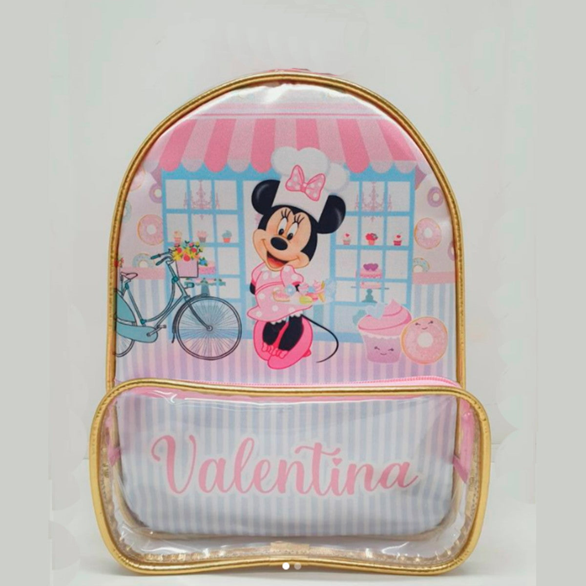 Mochila Personalizada Com Bolso Frontal Cristal 21X26X9Cm — Escolar e Passeio